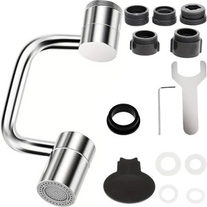 Attop Flexible Reach 1080° Brass Faucet Extender, 2-Mode Anti-Splash Rotating Aerator with Swivel Arm for Kitchen or Bathroom - 1 of 4
