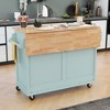 NicBex Mobile Kitchen Island Cart Morden Kitchen Storage Cabinets on Wheels with Sliding Barn Cabinet Door and 2 Drawers for Kitchen - 4 of 4