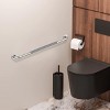 MUNZONG 32in Chrome Shower Grab Bar w/ Gray Anti-Slip Rubber Grip 2-Pack - 4 of 4
