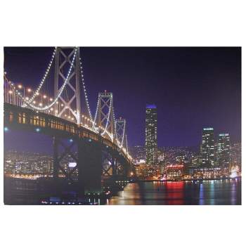 Northlight LED Lighted San Francisco Oakland Bay Bridge Canvas Wall Art 15.75" x 23.5"