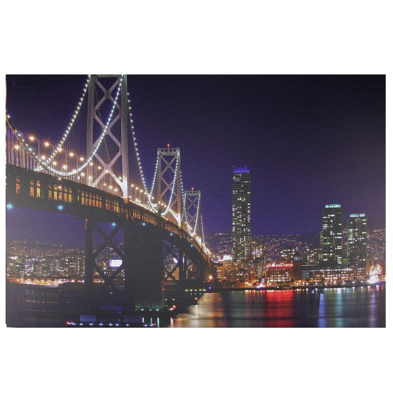 Northlight LED Lighted San Francisco Oakland Bay Bridge Canvas Wall Art 15.75" x 23.5", 1 of 3