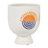 Sagebrook Home 7"H Diameter, Ceramic Sunrise Eyes Flower Vase, White/Yellow/Blue Finish, Decorative Vase Wedding and Home Decor Accessories, Crafted - 2 of 4