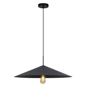 LLHZSY Farmhouse Single Rustic Pendant Ceiling Light Fixture, Black-W25 3/5" - 1 of 4