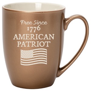 100 North United States of America 10 Ounce Bronze Metallic Finish, Comfortably Fits Your Hands, New Bone China Coffee Tea Cup Mug, Free Since 1776 - 1 of 1