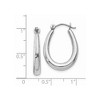 Black Bow Jewelry 3mm x 23mm Polished 14k White Gold Tapered Puffed Oval Hoop Earrings - 4 of 4