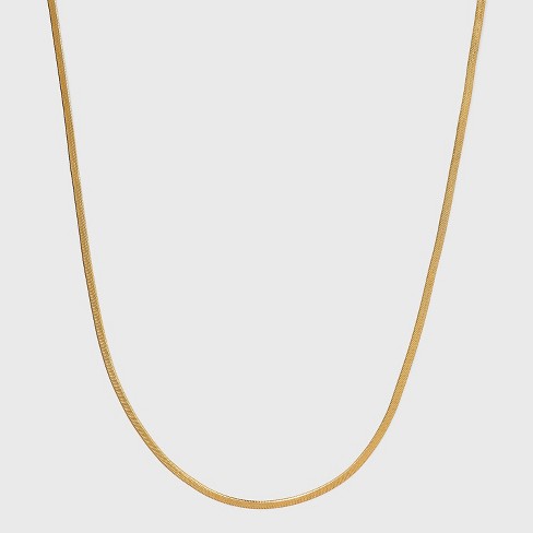 14K Gold Plated Herringbone Chain Necklace - A New Day™