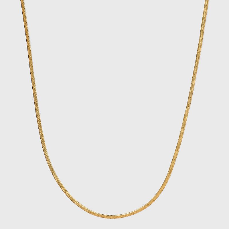 14K Gold Plated Herringbone Chain Necklace - A New Day&#8482;, 1 of 10