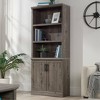 Sauder 70.866" Aspen Post Library Shelf with 2 Doors Pebble Pine - 2 of 4