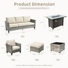 XIZZI Outdoor Sectional Sofa Set, Modular Outdoor Wicker Sofa Set with Optional Solar Table, Ottomans or Fire Pit in 6 Colors, All-Weather Design - 3 of 4