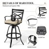 Crestlive Products Outdoor Swivel Bar Stools Set of 2 Patio Cast Aluminum Bar Stools with Sunbrella Cushion Bar Height Chairs - 4 of 4
