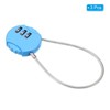 Unique Bargains Gym Toolbox Gate Case Small 3 Digit Padlock with Wire Rope - 3 of 4