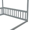 NicBex Twin/Full Size Canopy Bed Frame,Floor Platform Bed with Fence and Guardrails,Montessori Floor Bed for Kids,Adults,Teens - 4 of 4