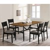 5pc Bernst Mid-Century Modern Dining Table Set Antique Oak/Black/Gray - miBasics: Upholstered Chairs, Wood Frame - 2 of 4