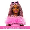 Barbie Deluxe Style 11" Doll #4 Jumpsuit, Pink and Brown Braided Hair - 3 of 4