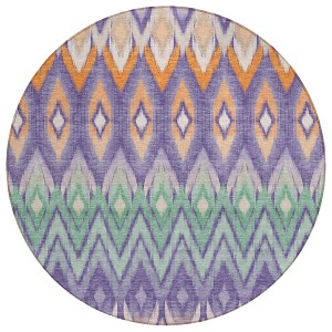 Purple Lilac And Orange Southwestern Washable Indoor Outdoor Area Rug - 1 of 4