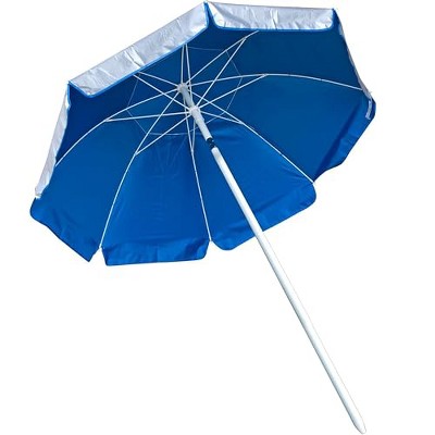 Kemp USA 5.5' Wind Umbrella, Silver / Royal Blue