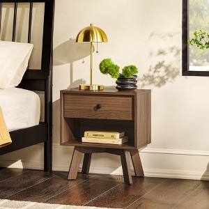 VYNXARIA Mid-Century Modern Minimalist 1-Drawer Nightstand ¨C Mocha - 1 of 4