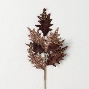 Sullivans Artificial Brown Velvet Holly Stem Brown 26"H - 1 of 2