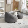 40'' Bedding Bean Bag Sofa Chair High Pressure Foam Bean Bag Chair Gray - 2 of 4