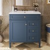 TUYOHW Bathroom Vanity with Top Sink, Modern Bathroom Storage Cabinet with 2 Drawers and a Tip-out Drawer, Single Sink Bathroom Vanity - 4 of 4