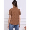 INSPIRE CHIC Women's Retro Dots Print Bow Tie Peter Pan Collar Chiffon Blouse - 4 of 4