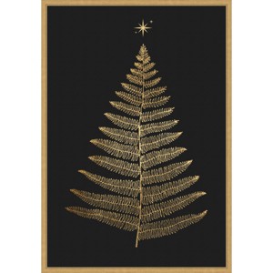 Amanti Art 23"x33" Shining Bright at Christmas Night Eins Kubistika Framed Canvas Wall Art - 1 of 4