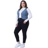 Agnes Orinda Women's Plus Size Sleeveless V Neck Button Down Casual Jean Denim Vest - 3 of 4
