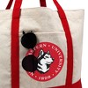 Northeastern University Primary Logo Canvas Tote Bag With External Pocket, Reusable Shoulder Bag for Shopping, School, Beach, Red - 2 of 4
