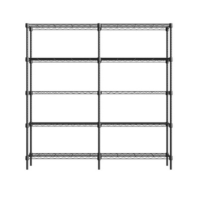 Heavy Duty 5-Shelf Metal Shelving Unit, Industrial Strength Metal Shelving, Adjustable Garage Shelving for Warehouses