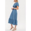 August Sky Women's Split Neckline Midi Dress - 3 of 4