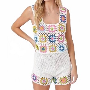 Women's Crochet Patch Short Set - Baevely by Wellmade - 1 of 1