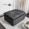 Airsurfer Compact Charcoal Gray Ottoman Versatile Comfort Storage Ottoman Footrest for Living Room Relaxation - 3 of 4