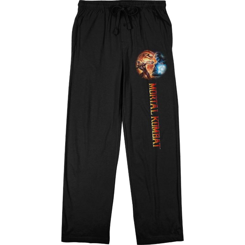 Mortal Kombat Klassic Scorpion and Sub Zero Men's Black Sleep Pajama Pants, 1 of 3