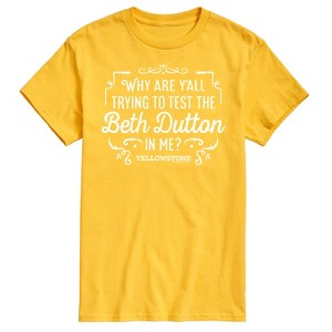 Men's - Yellowstone - Trying To Test The Beth Dutton Short Sleeve Graphic T-Shirt - 1 of 4