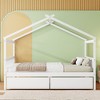 Full Size Wooden House Bed with Drawers for Kids or Teens Bedroom - 2 of 4