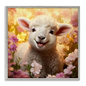 Stupell Industries Lamb in Flower Meadow Framed Giclee Art - 1 of 4