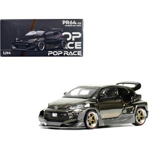 Toyota "Pandem" GR Yaris RHD (Right Hand Drive) Dark Chrome 1/64 Diecast Model Car by Pop Race - 1 of 3