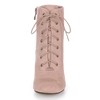 Allegra K Women's Lace Up Quilted Side Zip Soft Lining Chunky Heel Ankle Booties - 3 of 4