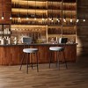 Coucheta Modern Bar Stools Set of 2, Upholstered Counter Height Armless Chairs with Back Support & Footrest, Metal Legs for Kitchen Island, Cafe - 3 of 4