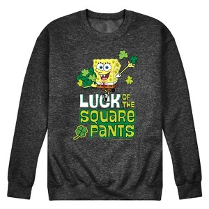 Men's - SpongeBob Squarepants - Luck Of The Square Pants Graphic Fleece Sweatshirt - 1 of 4