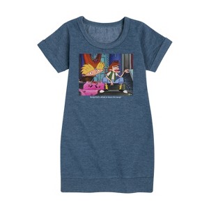 - Hey Arnold! - Stoop Kid Graphic Short Sleeve Fleece Dress - 1 of 4