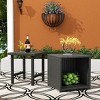 WestinTrends Coastal 2-Piece Wicker Outdoor Storage Ottoman and Square Side Table Set - 2 of 4