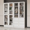 Famapy Combo Glass Doors Display Cabinet Bookshelf Organizer Pantry - 3 of 4