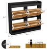 coucheta Shoe Storage Cabinet with 4 Flip Drawers, Wood Shoe Cabinet with Rattan Doors and Adjustable Shelves- Freestanding Shoe Organizer - 2 of 4