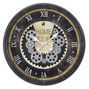 FONTOI Wall Clocks Round Gear Mechanism Wall Hanging Clock Living Room Decorative Timepiece Home Vintage Wall Decor, Brown, 20"*20"*3" - 1 of 4