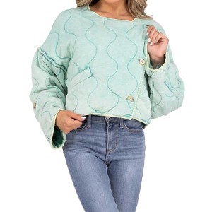Women's Escaping Reality Quilted Cropped Jacket - Oli & Hali - 1 of 1