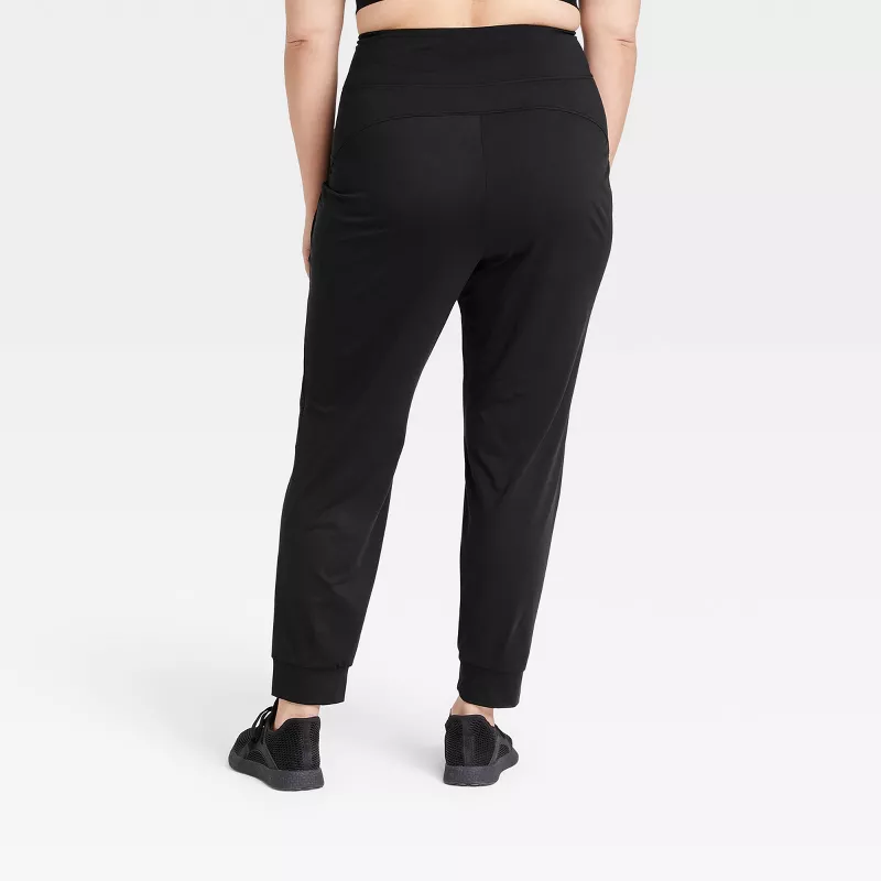 NEW All in Motion Womens Knit Jogger Pants Black Hi-Rise