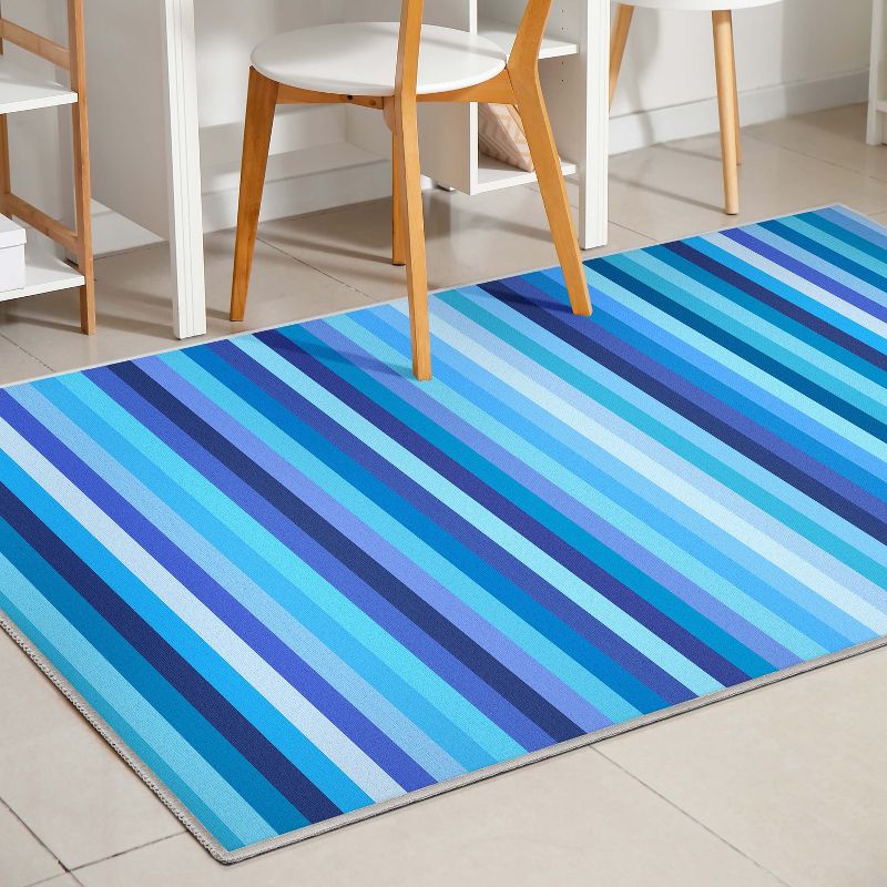 Crayola Stripe Blue Area Rug By Well Woven, 2 of 8