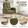 TiramisuBest Modern Accent Rocking Chair with Solid Wood Legs, Adjustable Footrest & Side Pocket, Comfy Lounge Armchair for Living(Dark Grey) - 3 of 4