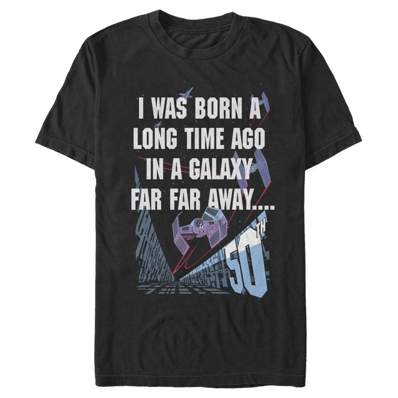 Men's Star Wars I Was Born A Time Ago 50th Birthday Portrait T-Shirt, 1 of 6